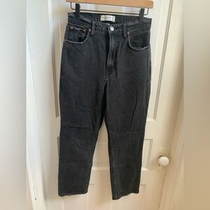 Abercrombie & Fitch The Ankle Straight Ultra High Rise Curve Love Black Size 27
